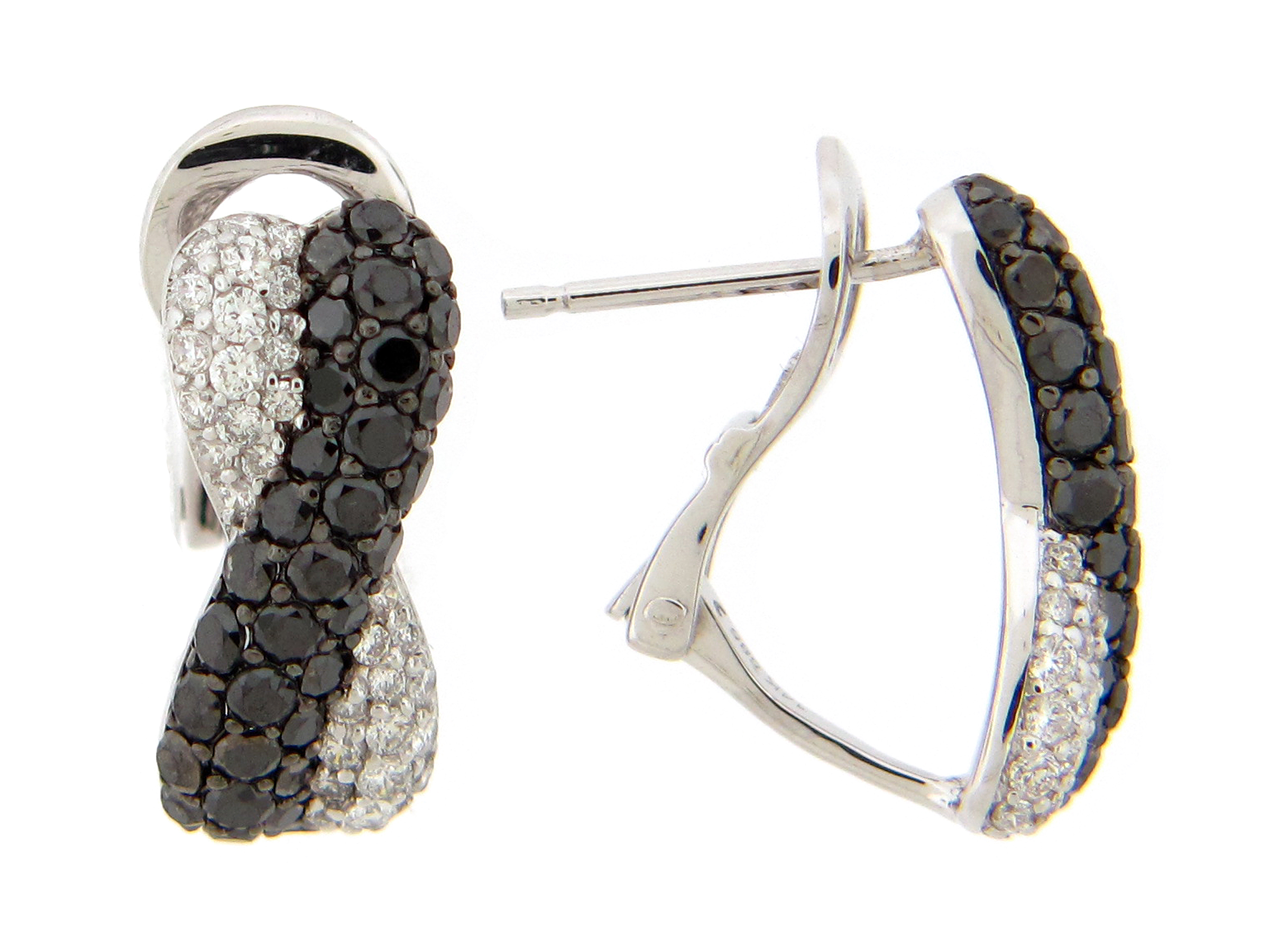 Black & White Diamond Pave Twist Earring
