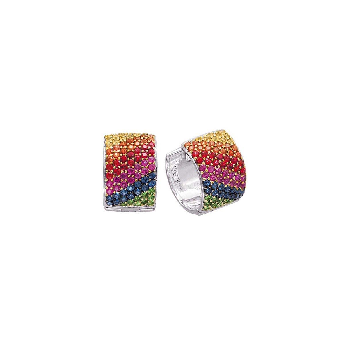 Micro-Pave Fancy Color Sapphire & Tsavorite Earrings Micro-Pave Fancy Color Sapphire & Tsavorite Earrings