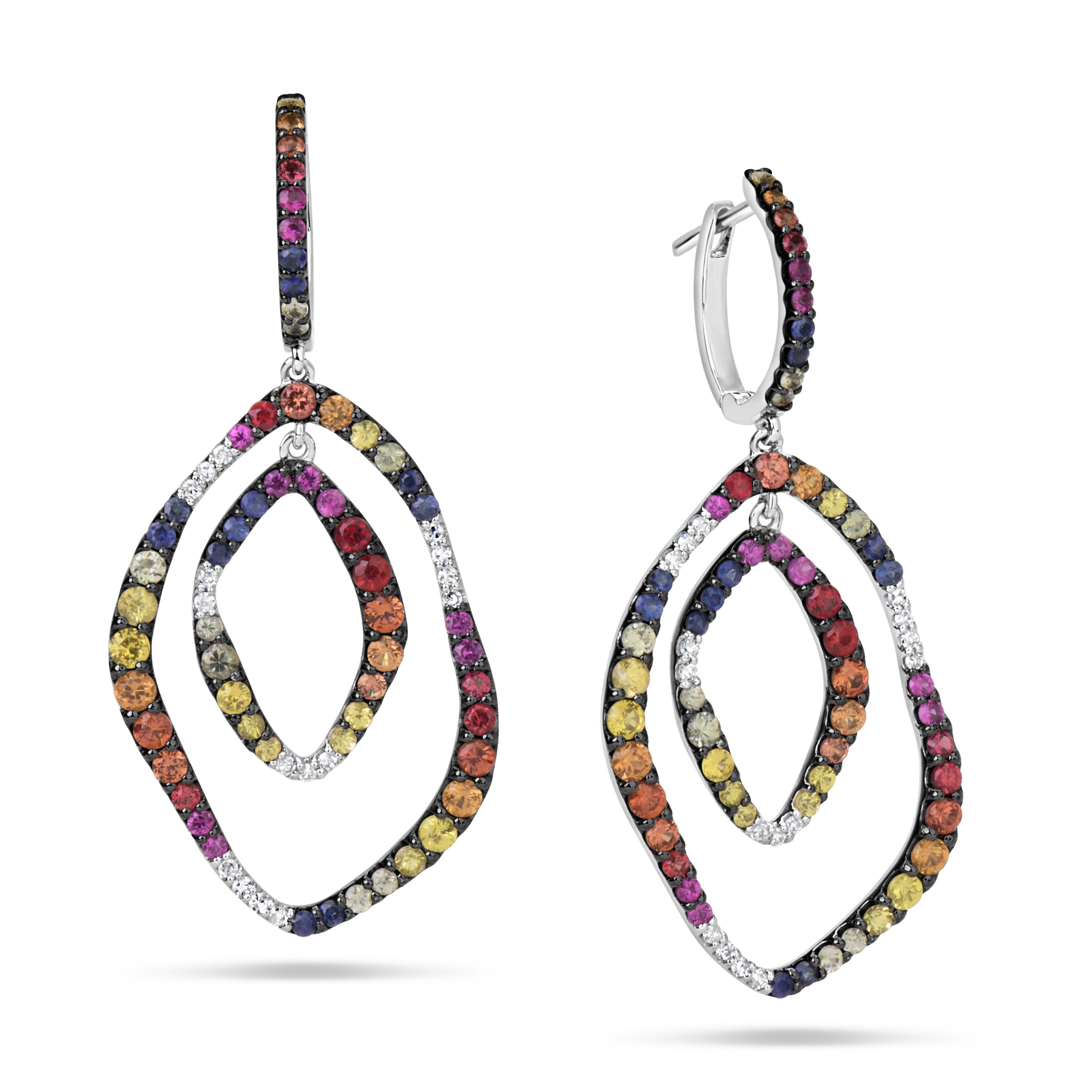 Rainbow Sapphire & Diamond Earring