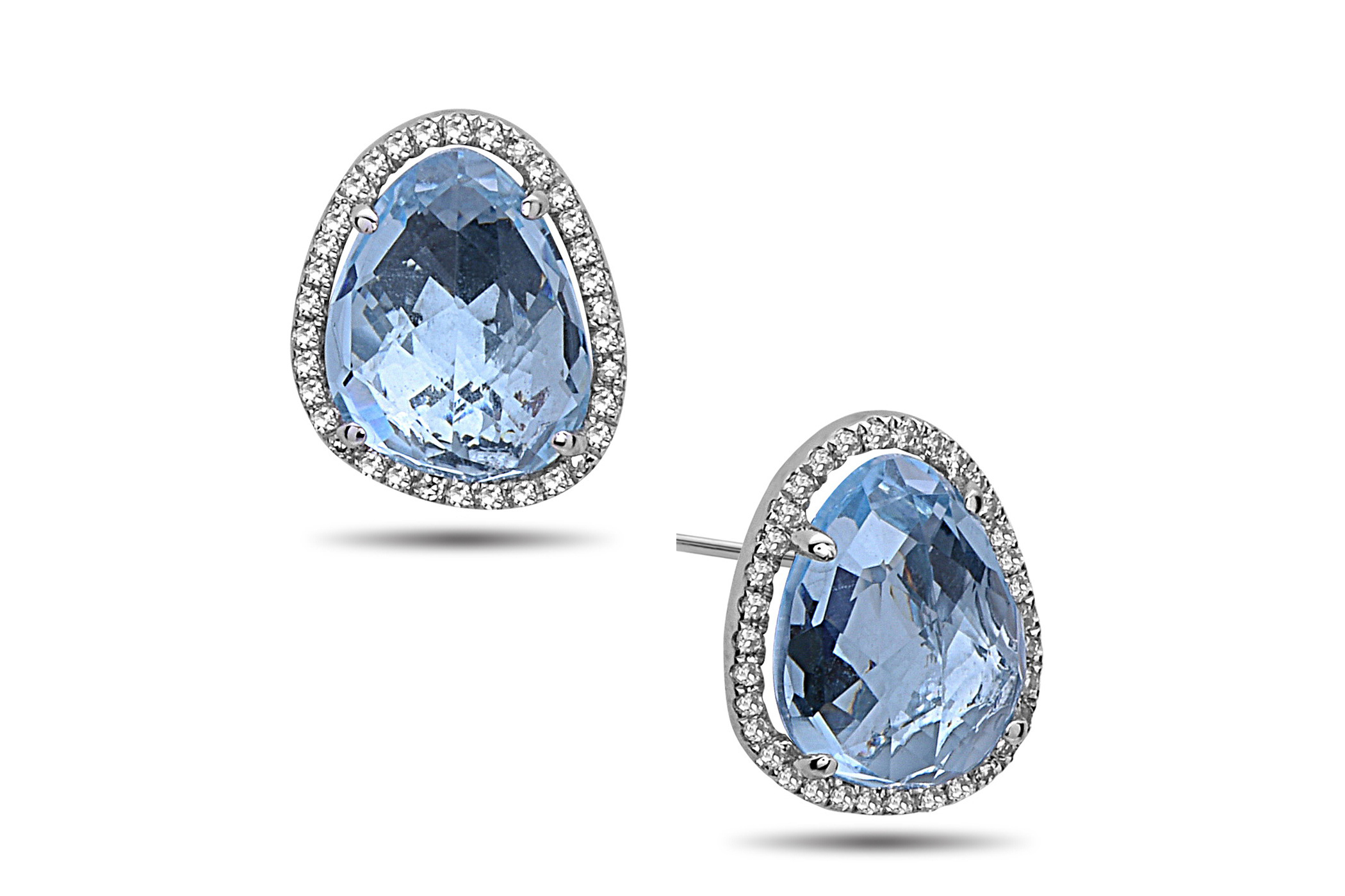 Dilamani Jewelry | Blue Topaz & Diamond Stud Earring