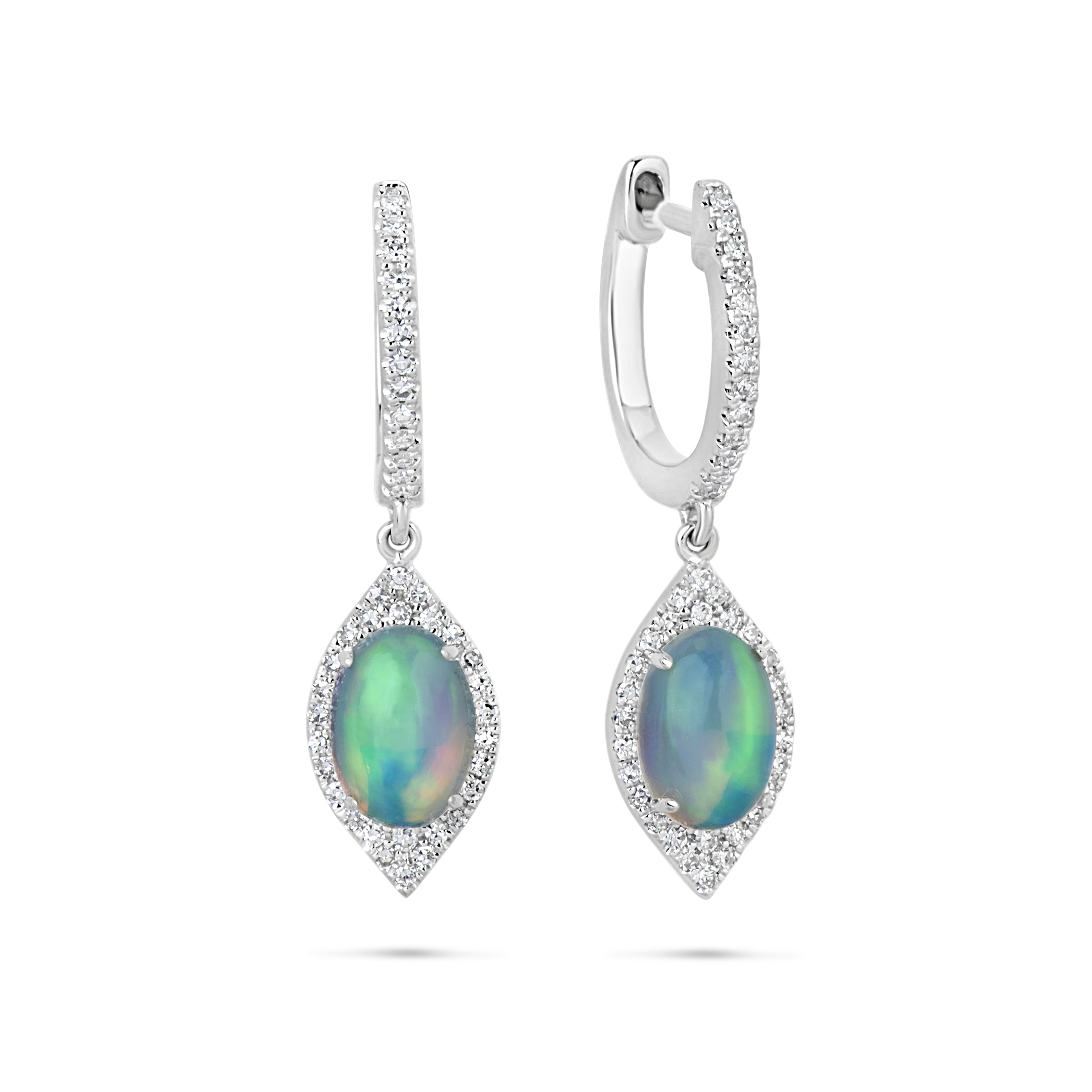 Opal & Diamond Dangle Earring