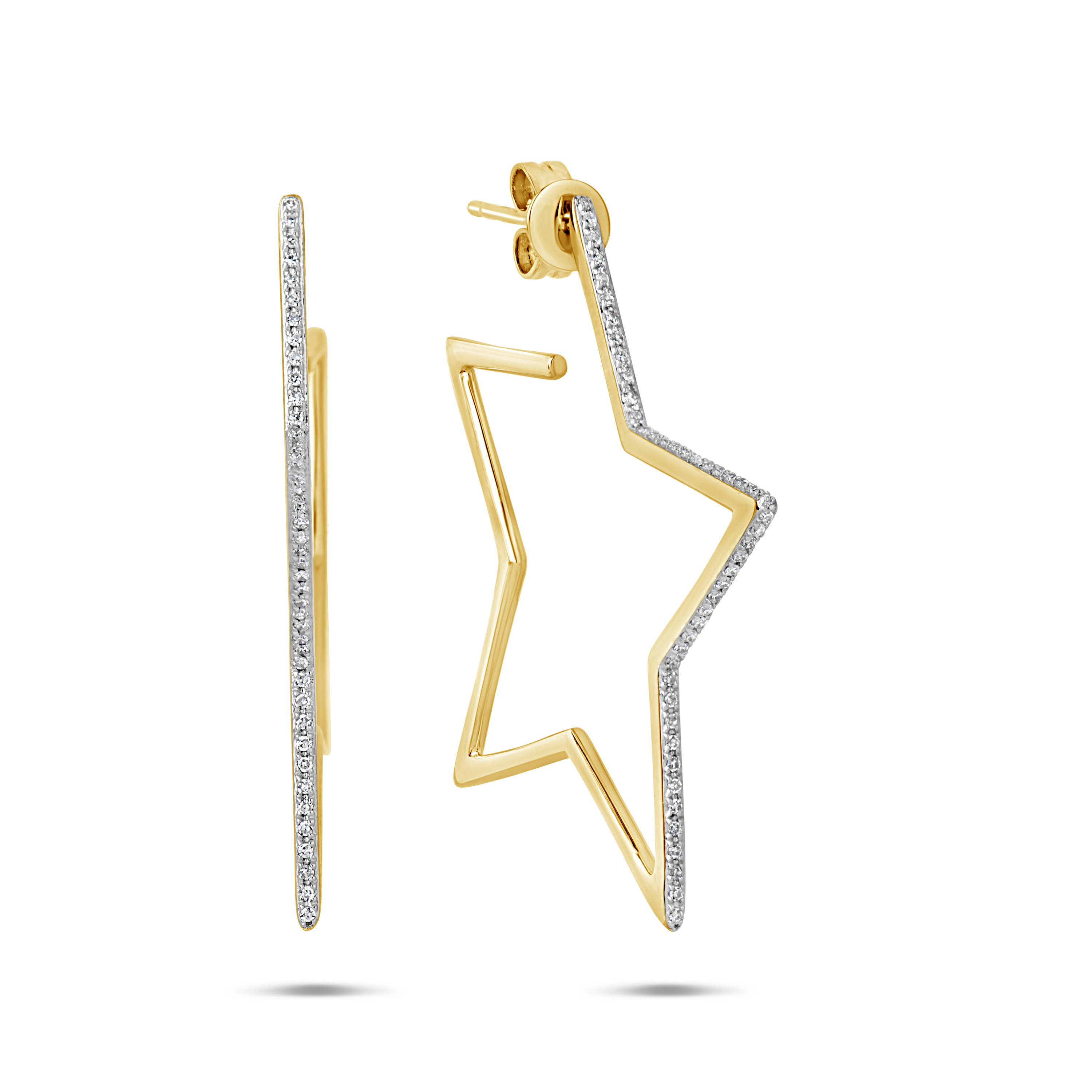 Dilamani Jewelry Diamond Star Hoop Earring