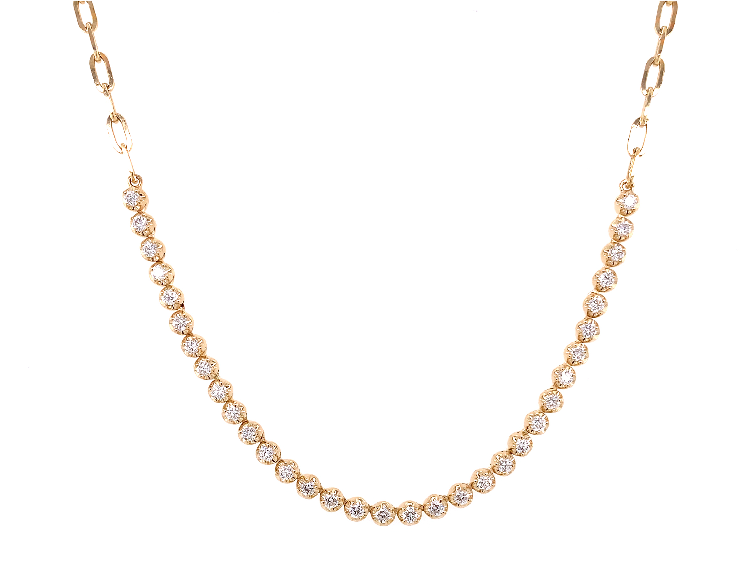 Diamond Sectional Link Chain Necklace