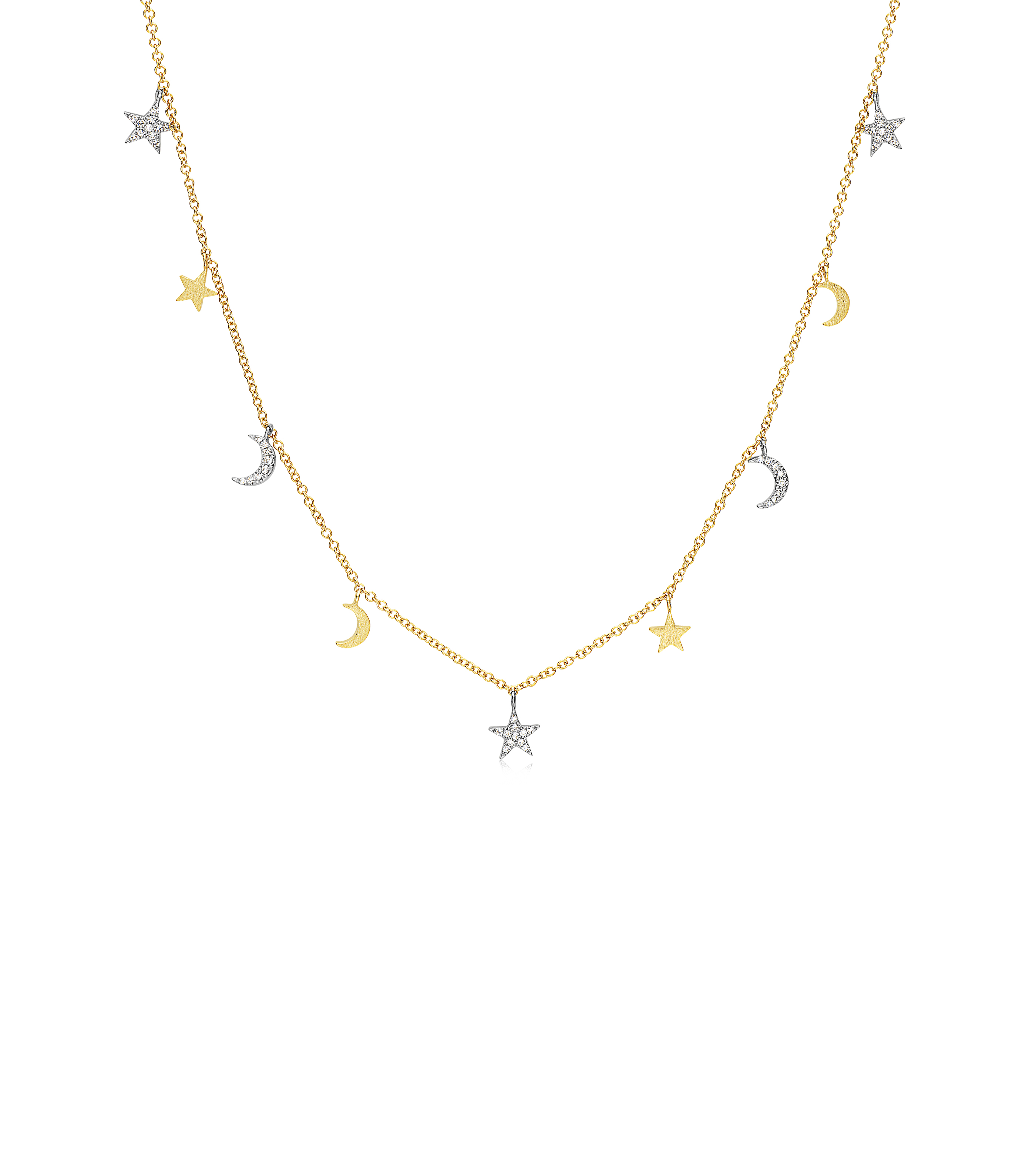 Diamond Stars & Moons Necklace