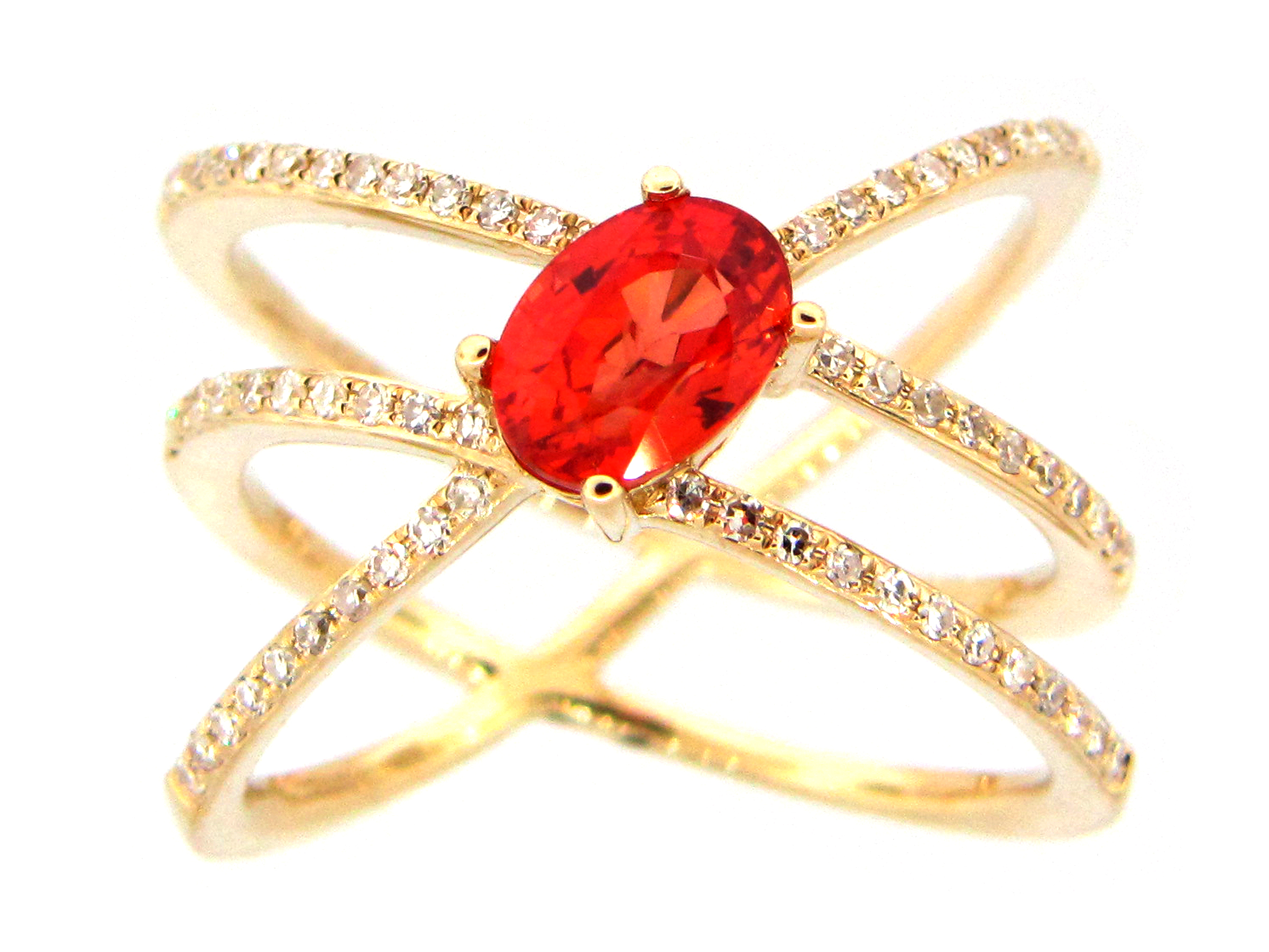 Dilamani Jewelry | Orange Sapphire & Diamond Ring