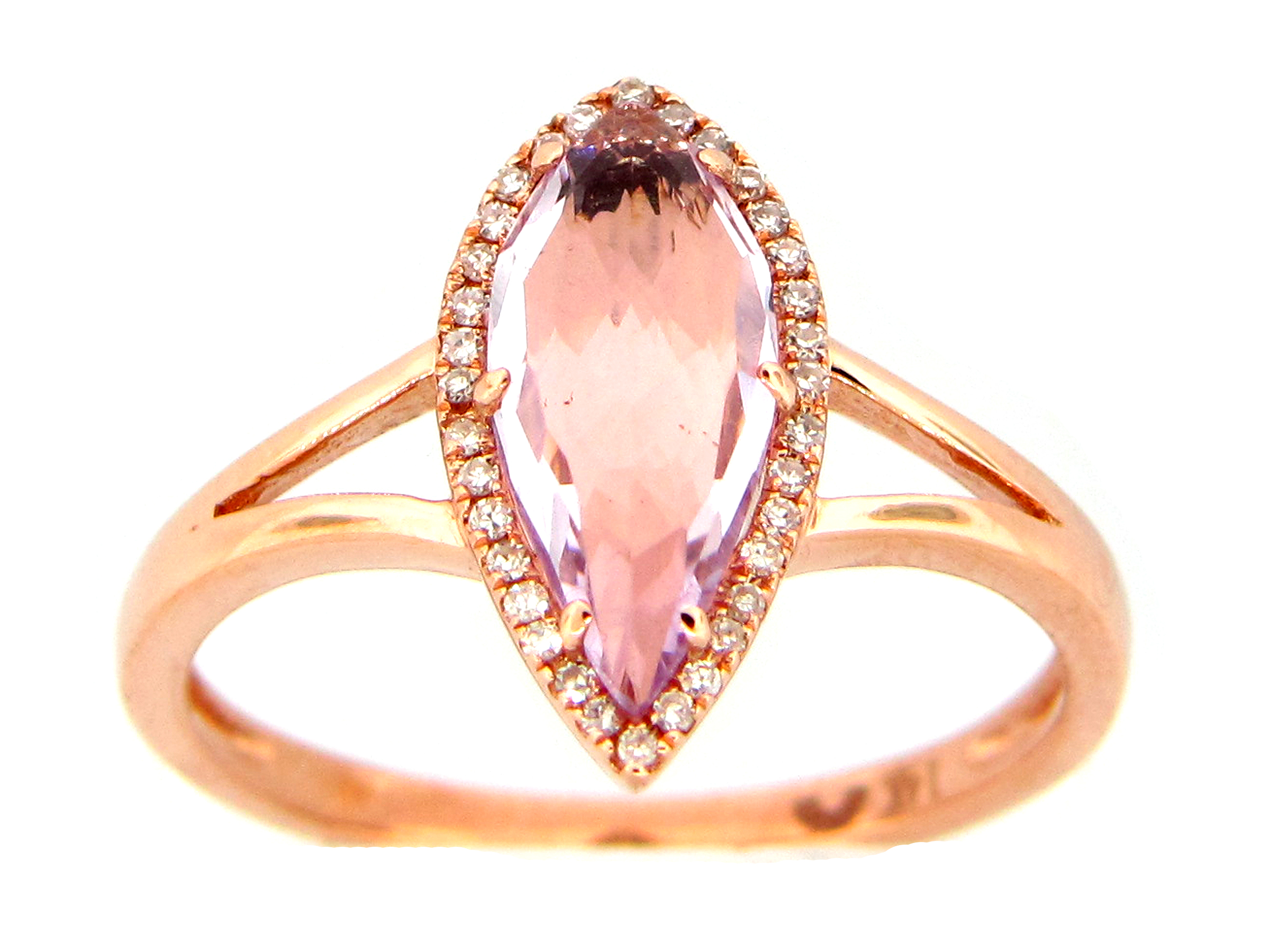 Pink Amethyst & Diamond Ring