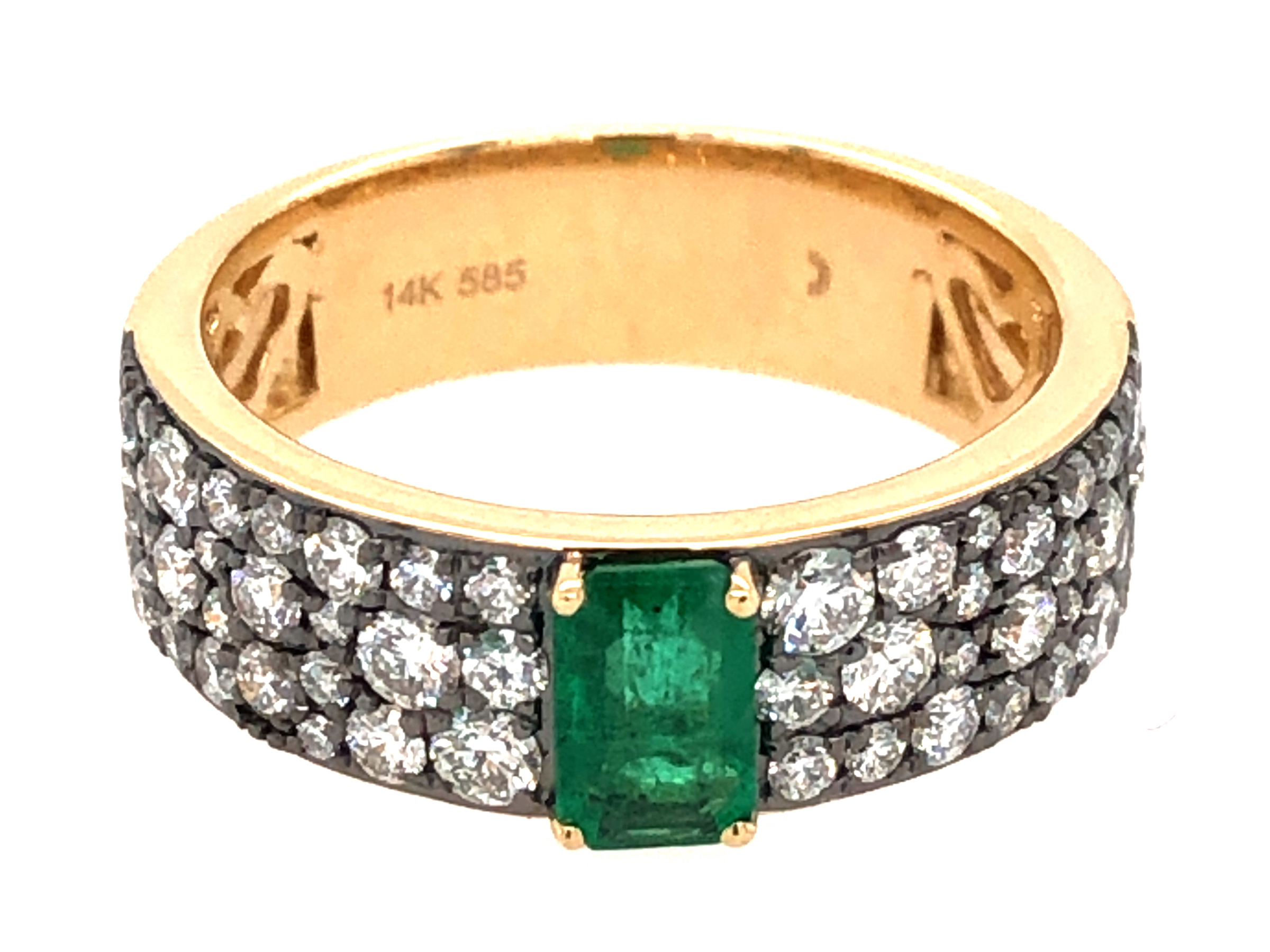 Emerald Oval & Diamond Ring
