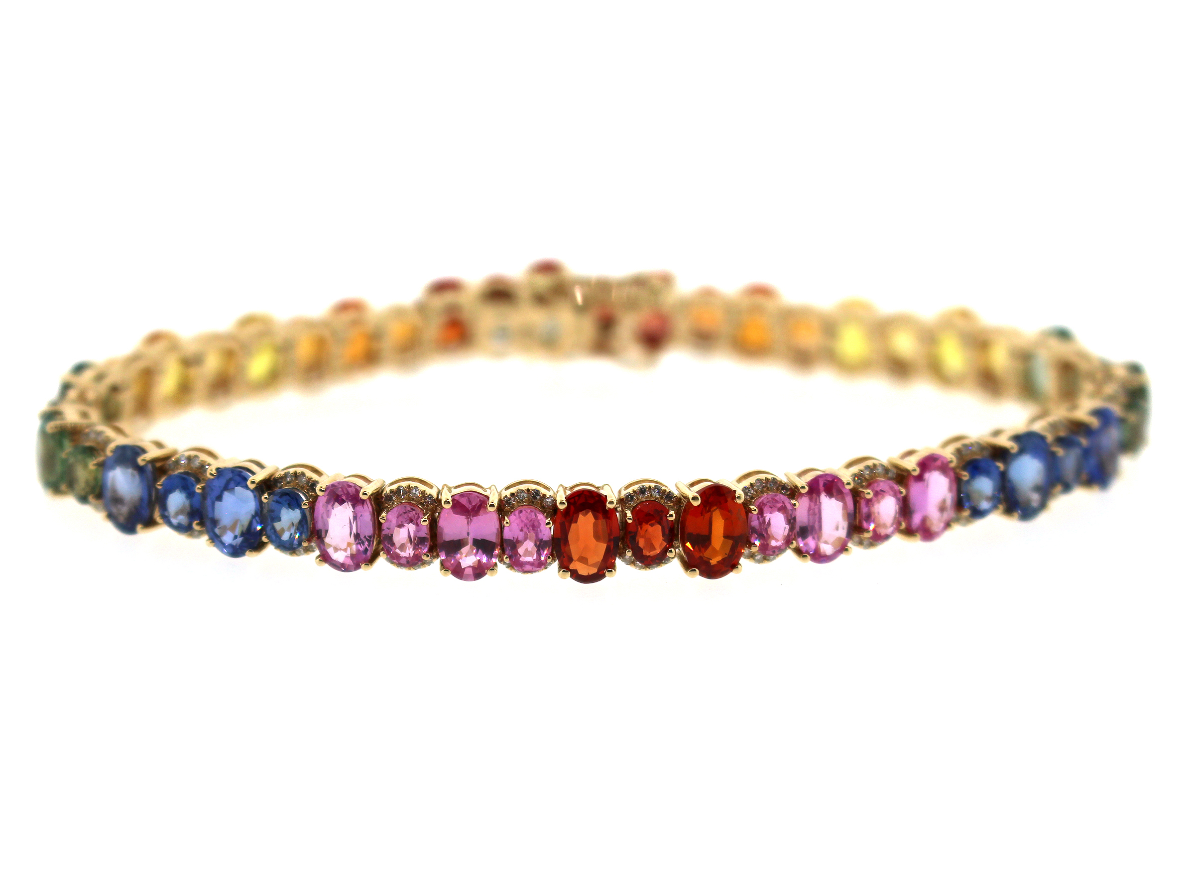 Rainbow Sapphire & Diamond Bracelet