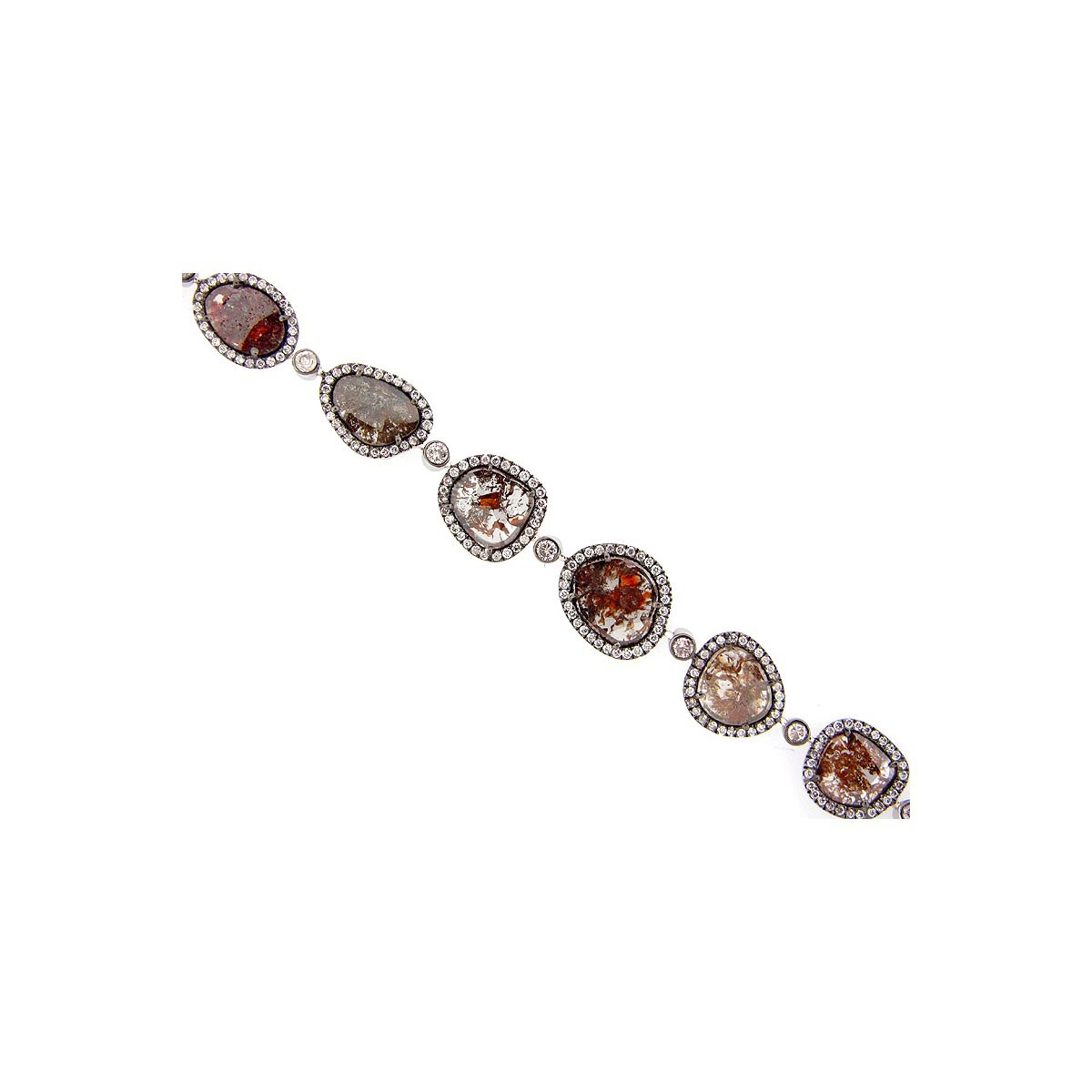 Pear Shape 2 Line Rosecut Diamond Bracelet  Tempus Gems
