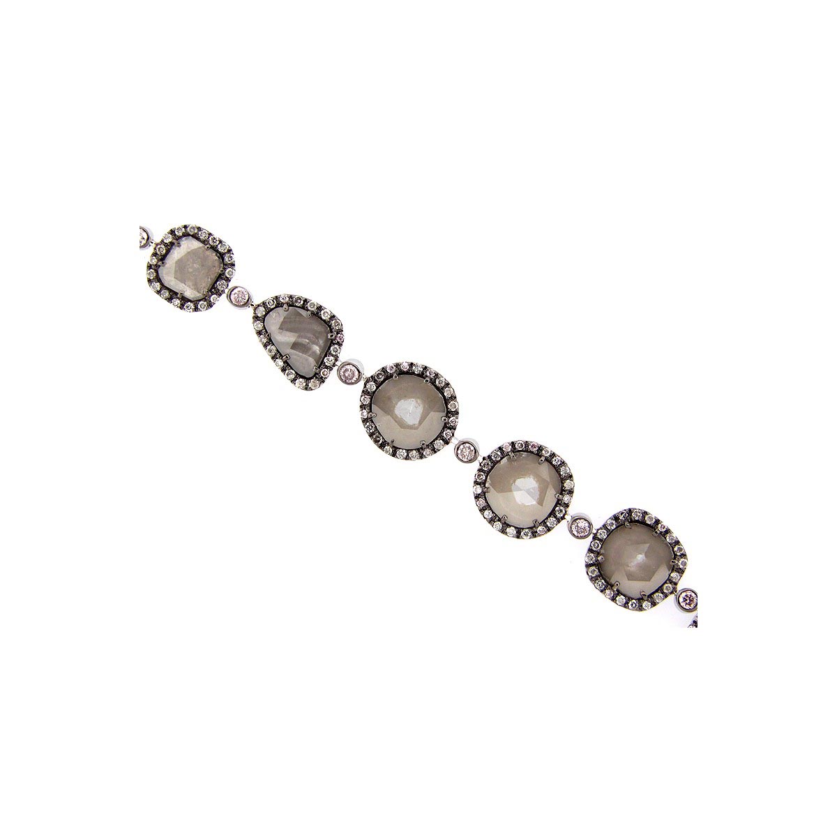 Rose Cut Slice Grey Diamond Bracelet Rose Cut Slice Grey Diamond Bracelet