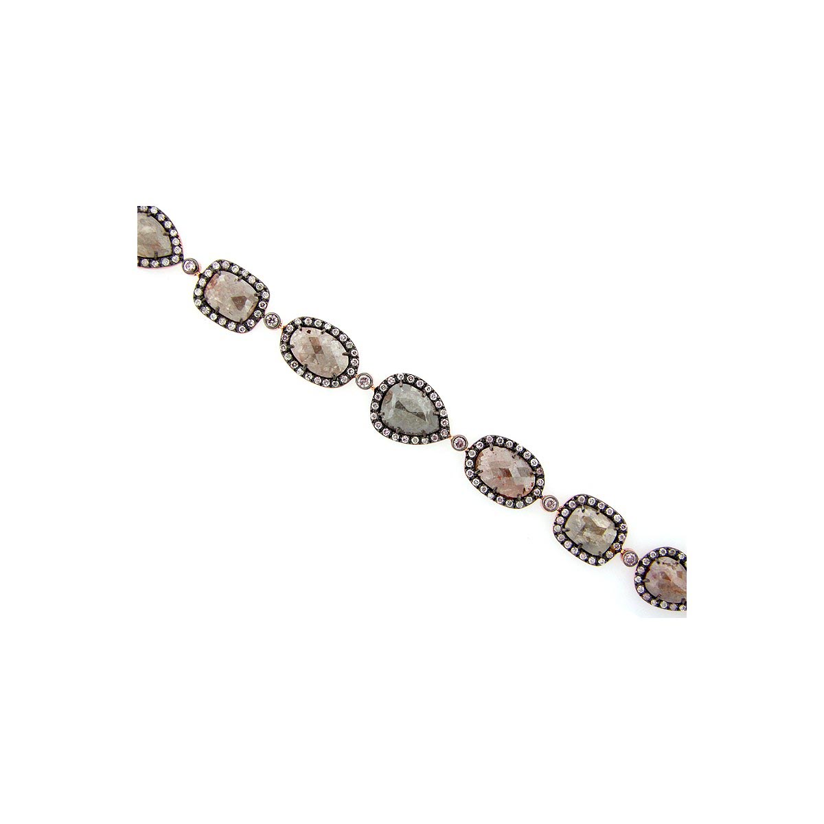 Rose Cut Slice Fancy Color Diamond Bracelet Rose Cut Slice Fancy Color Diamond Bracelet