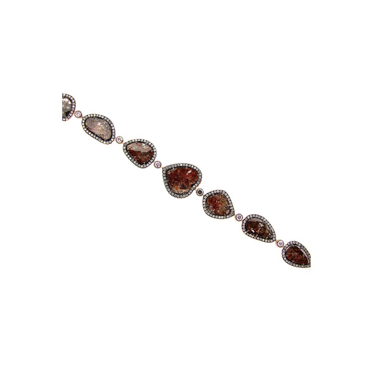 Rose Rough Cut Fancy Color Diamond Bracelet Rose Rough Cut Fancy Color Diamond Bracelet