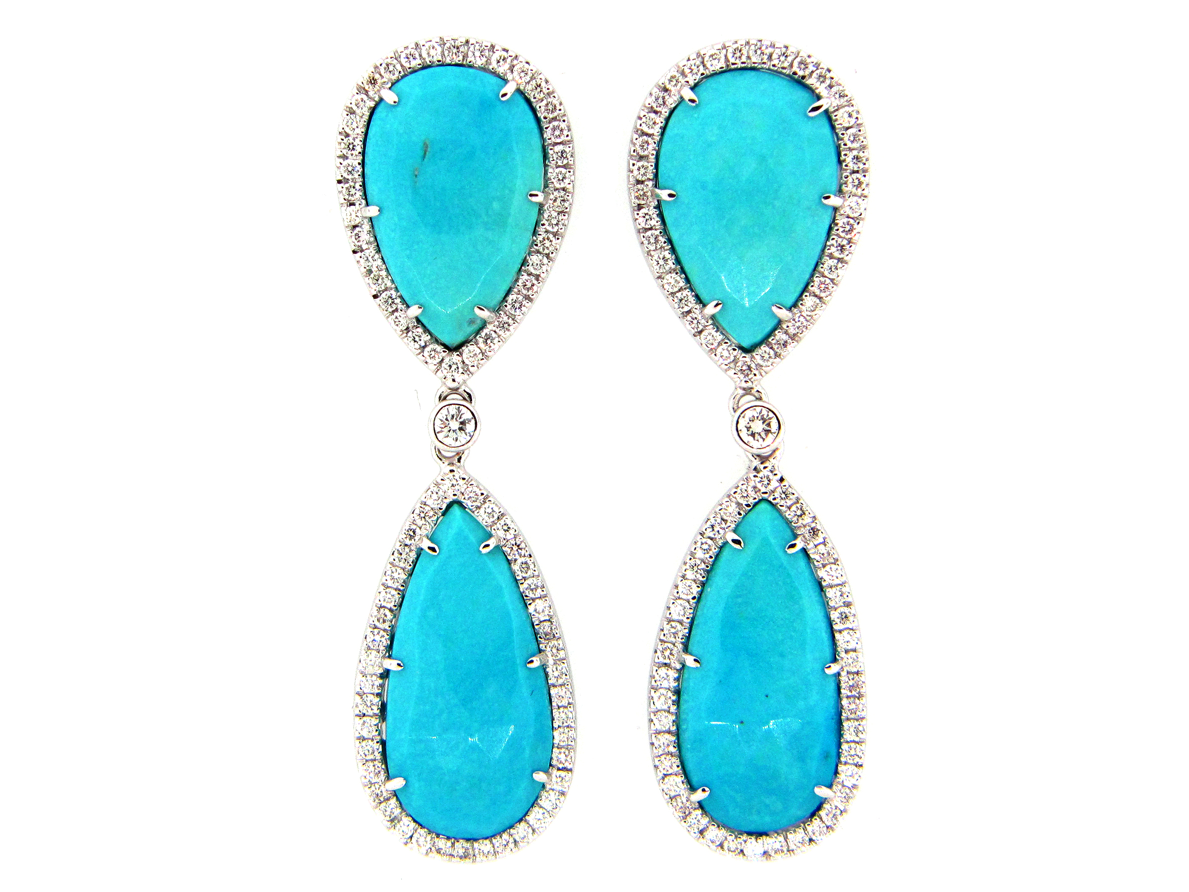 Turquoise & Diamond Dangle Earring