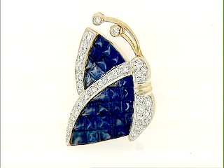 Sapphire & Diamond Brooch