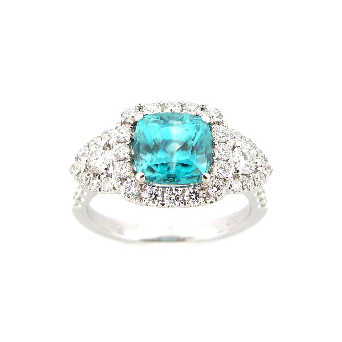 Dilamani Jewelry | Blue Zircon & Diamond Ring