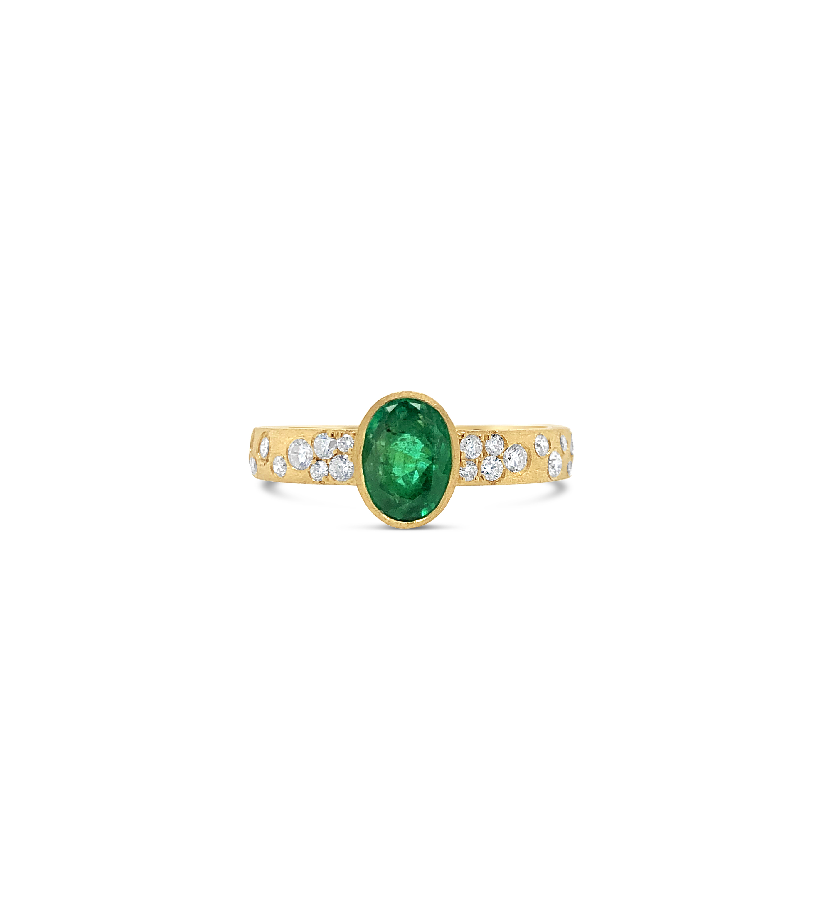Oval Emerald & Diamond Confetti