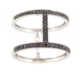 Black Diamond Couplet Ring