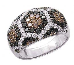 Black, Brown & White Diamond Ring