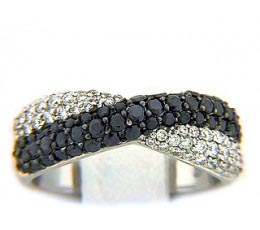 Micro-Pave Black & White Diamond Ring