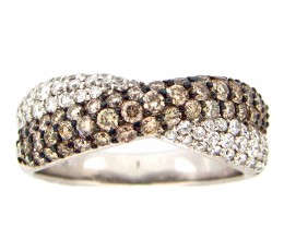 Micro-Pave Champagne & White Diamond Ring