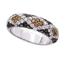 Black, Brown & White Diamond Ring