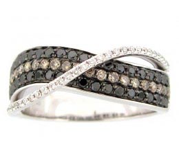 Black, Brown & White Diamond Ring