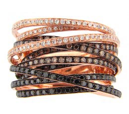 Black, Brown & White Diamond Ring