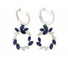 Sapphire & Diamond Wreath Dangle Earring