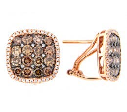 Brown & White Diamond Earring