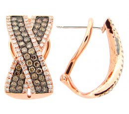 Brown & White Diamond Earring