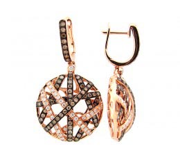 Brown & White Diamond Earring
