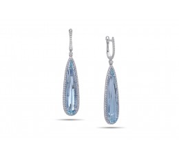 Aquamarine & Diamond Drop Earring