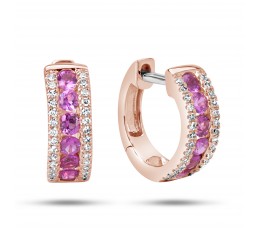 Pink Sapphire & Diamond Earring