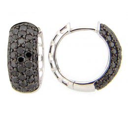 Black Diamond 5 Row Pave Earring