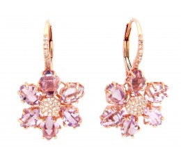 Amethyst & Diamond Earring
