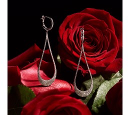 Diamond Tear Drop Loop Earring