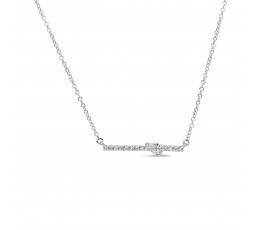 Diamond Pear Bar Pendant Necklace