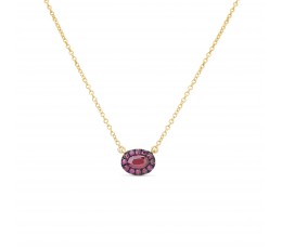 Ruby Oval Pendant Necklace