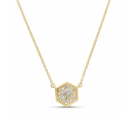 Diamond Honeycomb Pendant Necklace