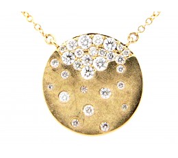 Diamond Disc Pendant Necklace
