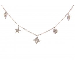Diamond 5 Charm Necklace