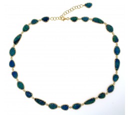 Black Opal Doublet & Diamond Necklace