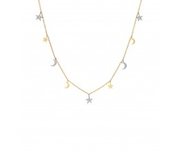 Diamond Stars & Moons Necklace