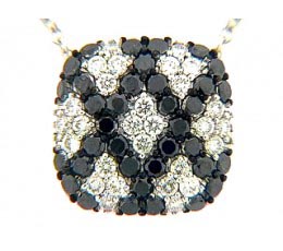 Micro Pave Black & White Diamond Pendant