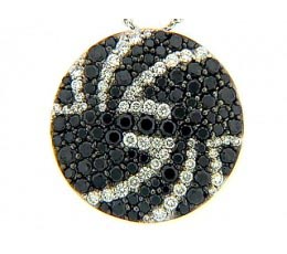 Micro-Pave Black & White Diamond Pendant