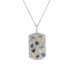 Fancy Diamond Dog Tag Pendant