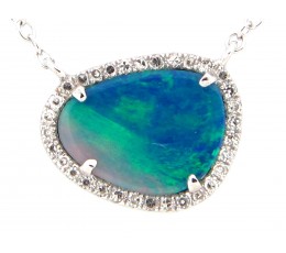 Black Opal & Diamond Necklace