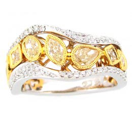 Yellow & White Diamond Ring