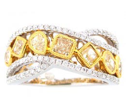 Yellow & White Diamond Ring