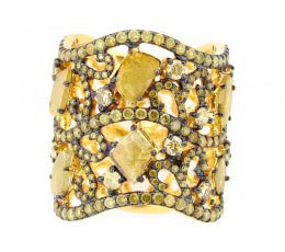 Rose Cut Slice Yellow Diamond Ring Rose Cut Slice Yellow Diamond Ring